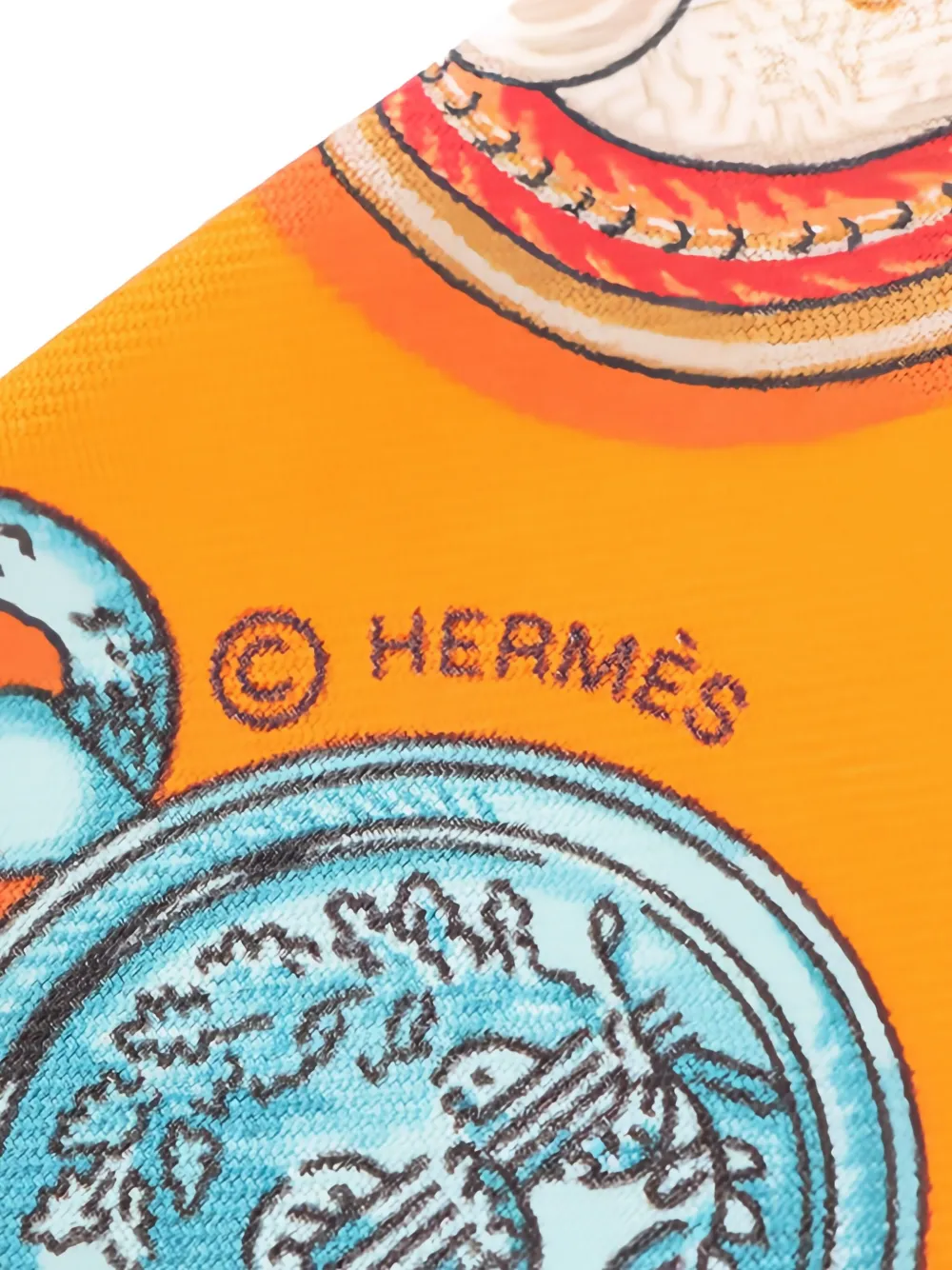 HERMES Pre-owned 2010s Printed Scarf In Orange