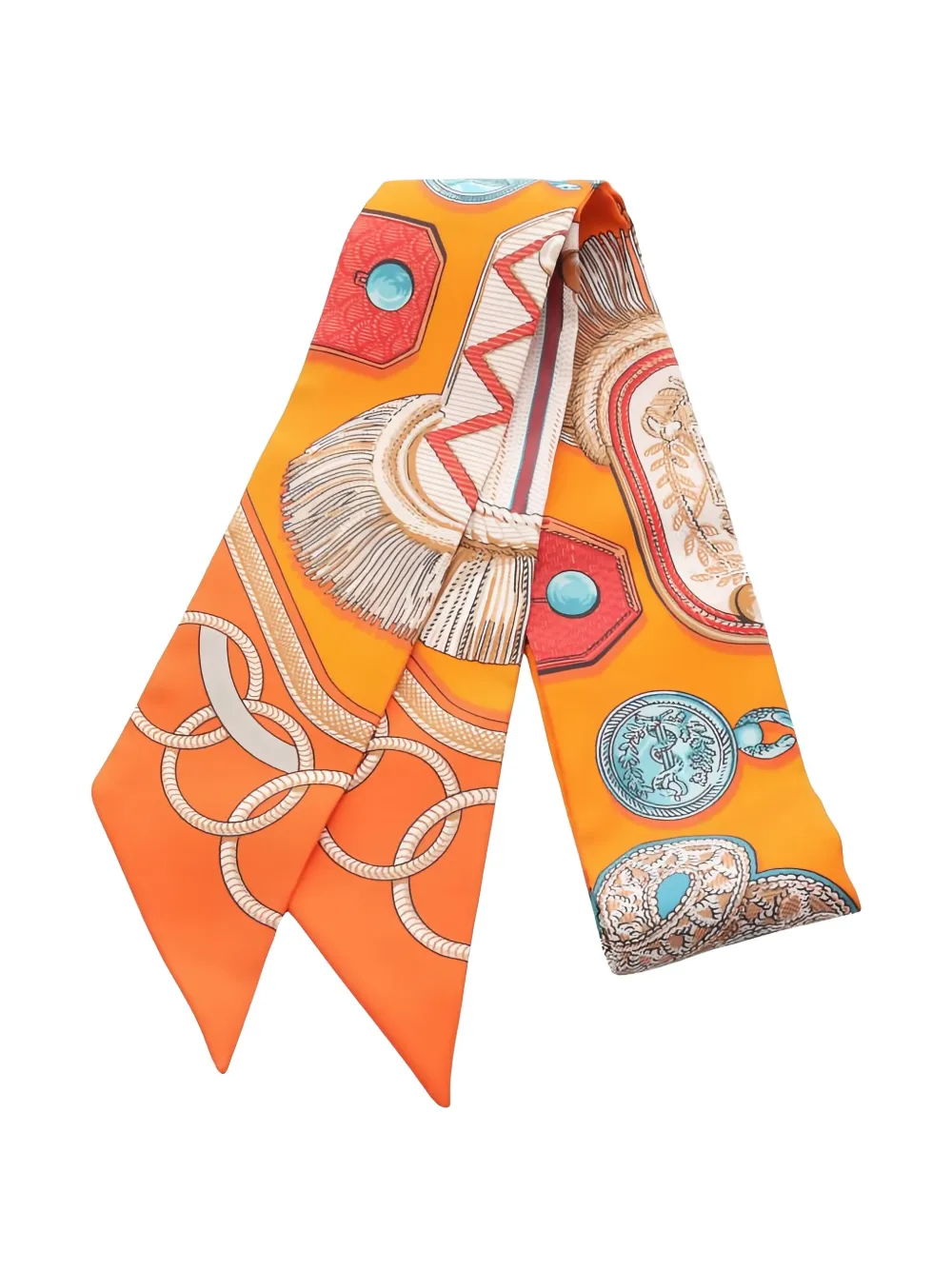 HERMES Pre-owned 2010s Printed Scarf In Orange