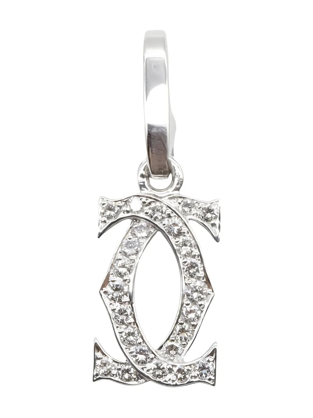 Cartier 2010s 18K white gold charm-diamond pendant - シルバートーン