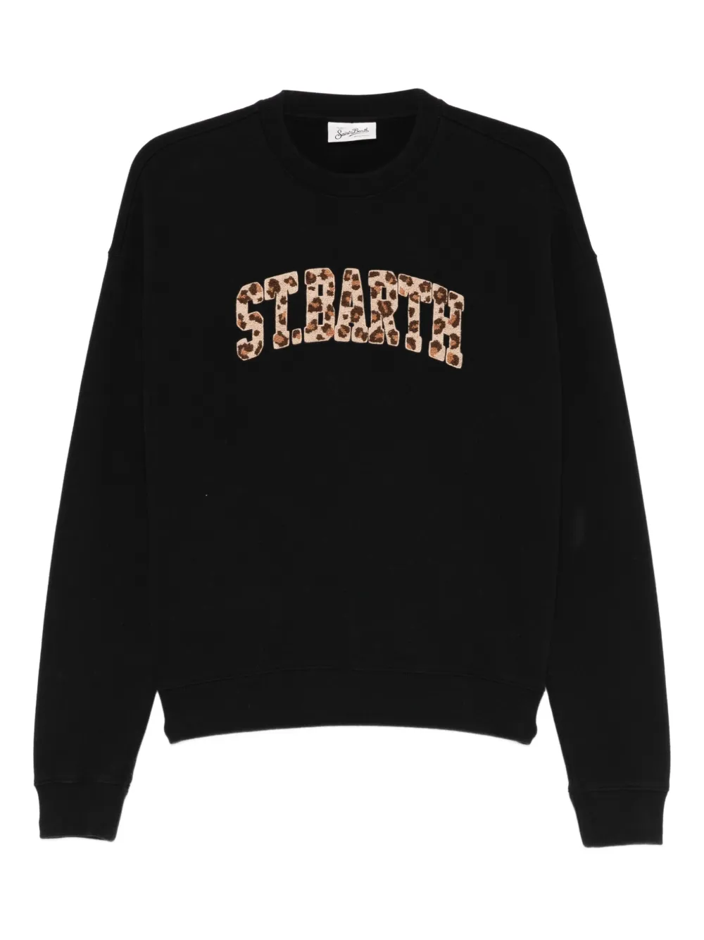 Mc2 Saint Barth Stardust W Logo-embroidered Sweatshirt In Black
