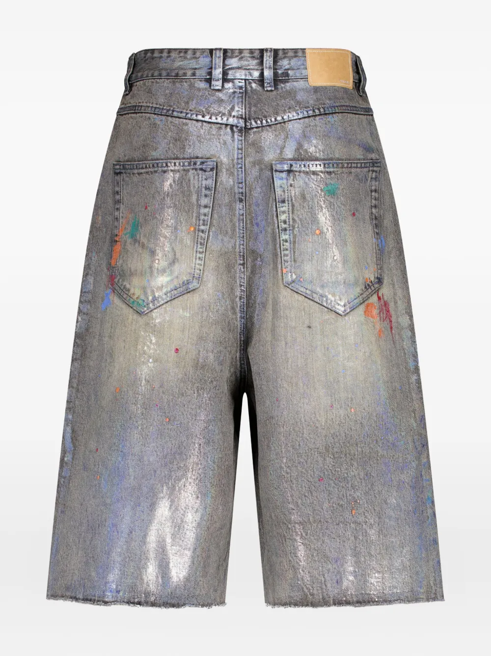 We11done logo-patch shorts - Grijs