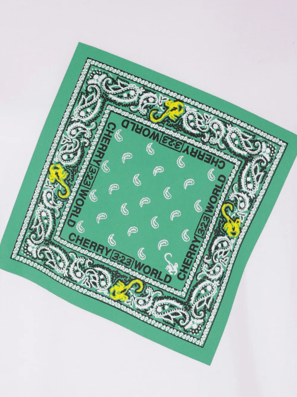 Cherry World Bandana T-shirt met grafische print Wit