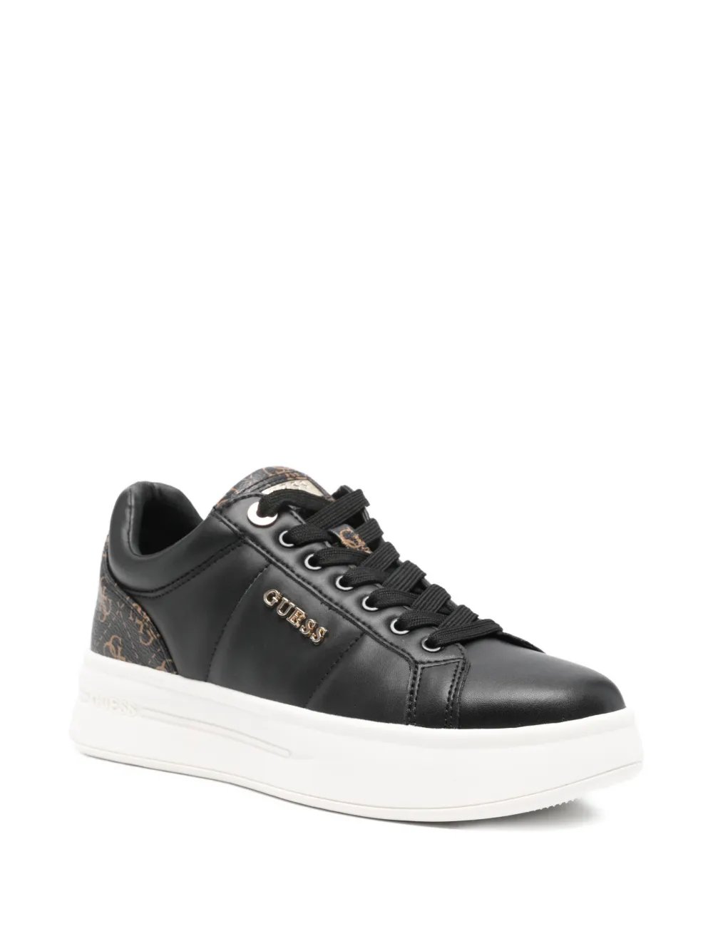 GUESS USA Welli lace-up platform sneakers Zwart