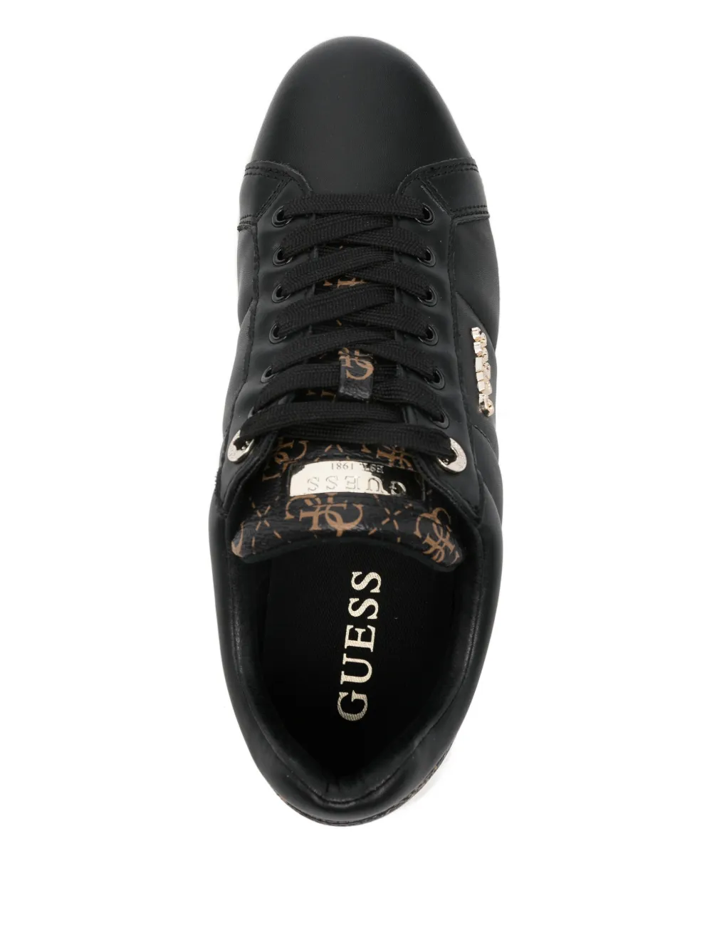 GUESS USA Welli lace-up platform sneakers Zwart