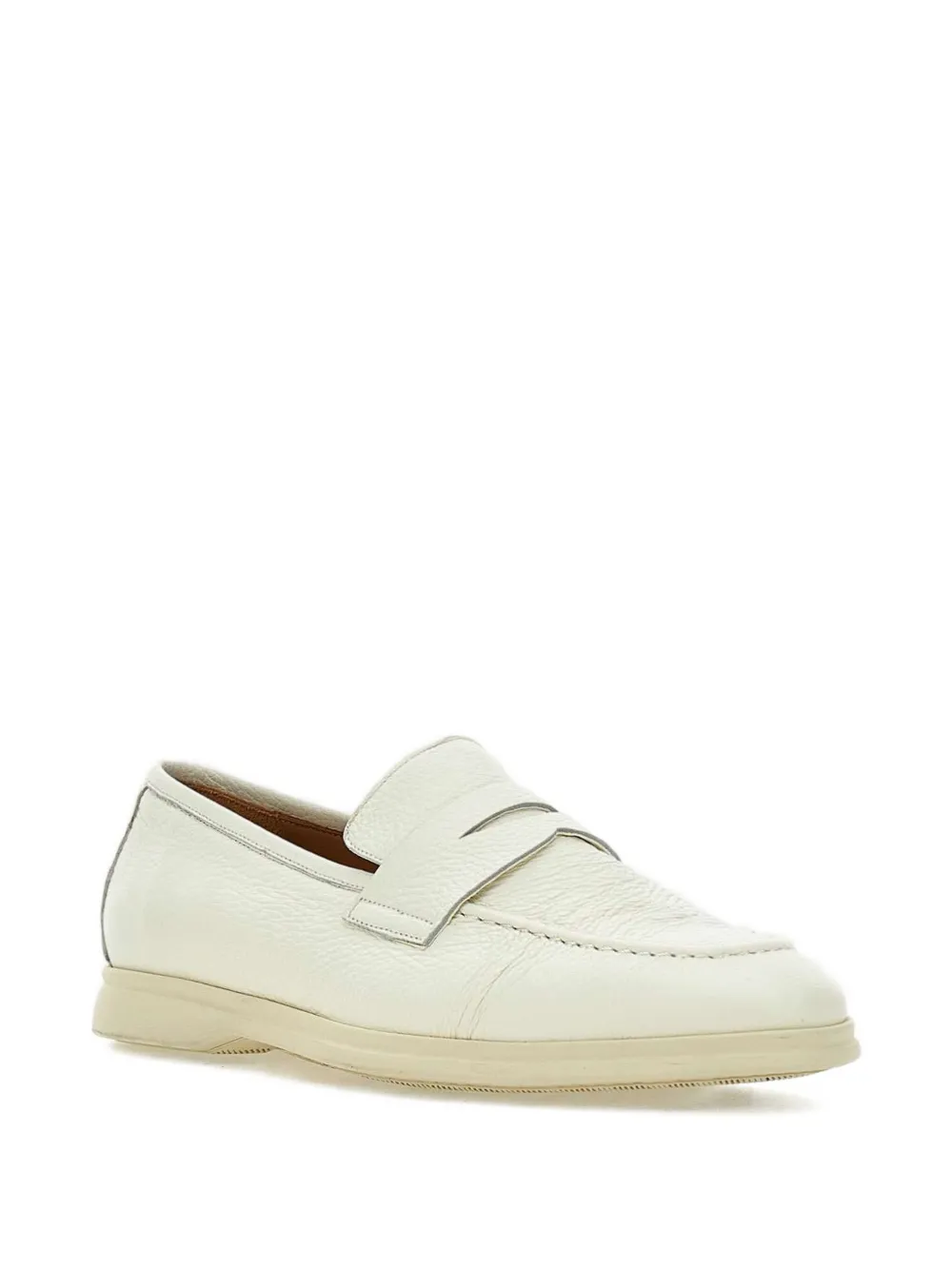 Duca Heritage Leather Loafers In White