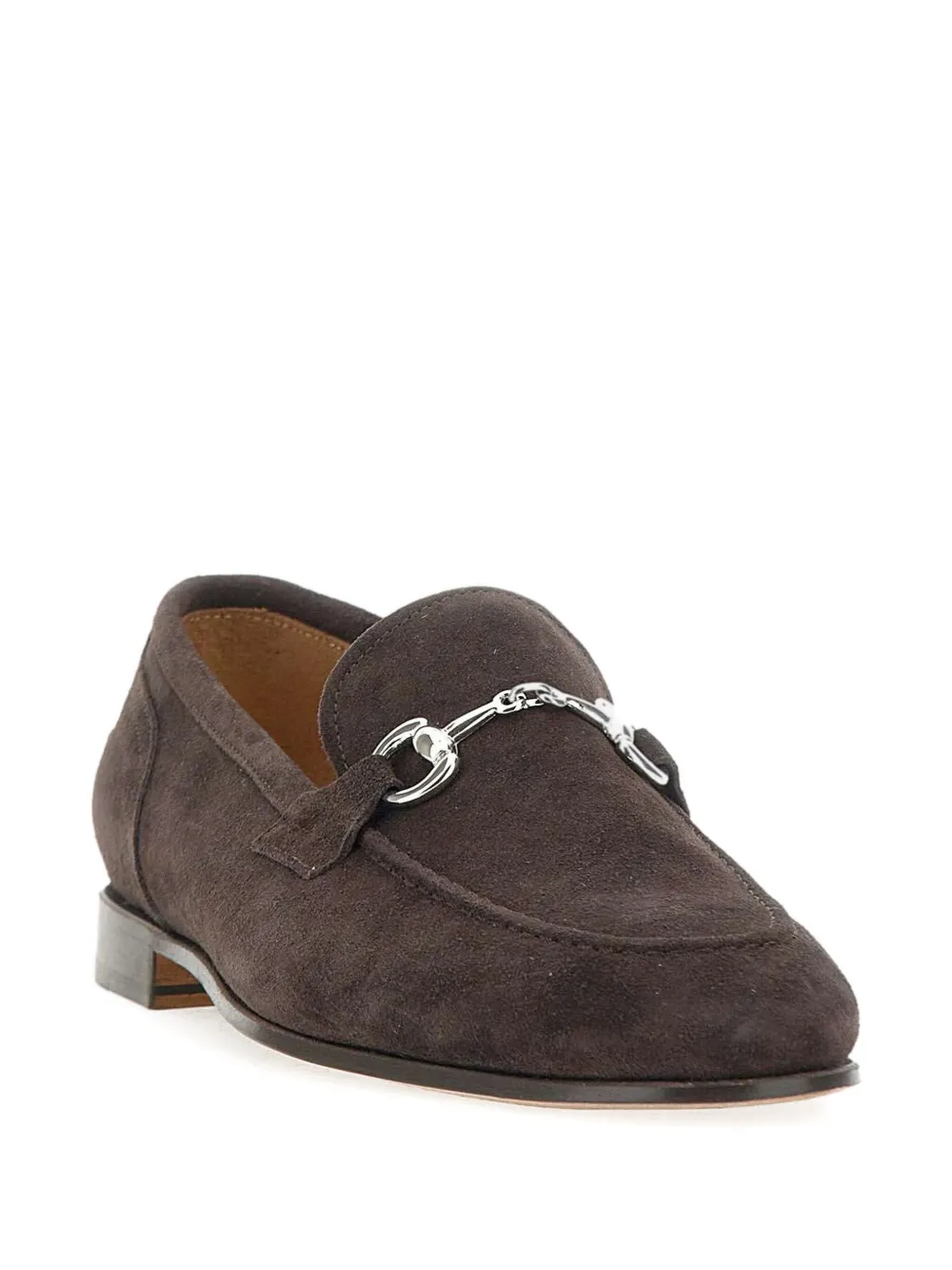 Duca Heritage Almond-toe Suede Loafers In Brown