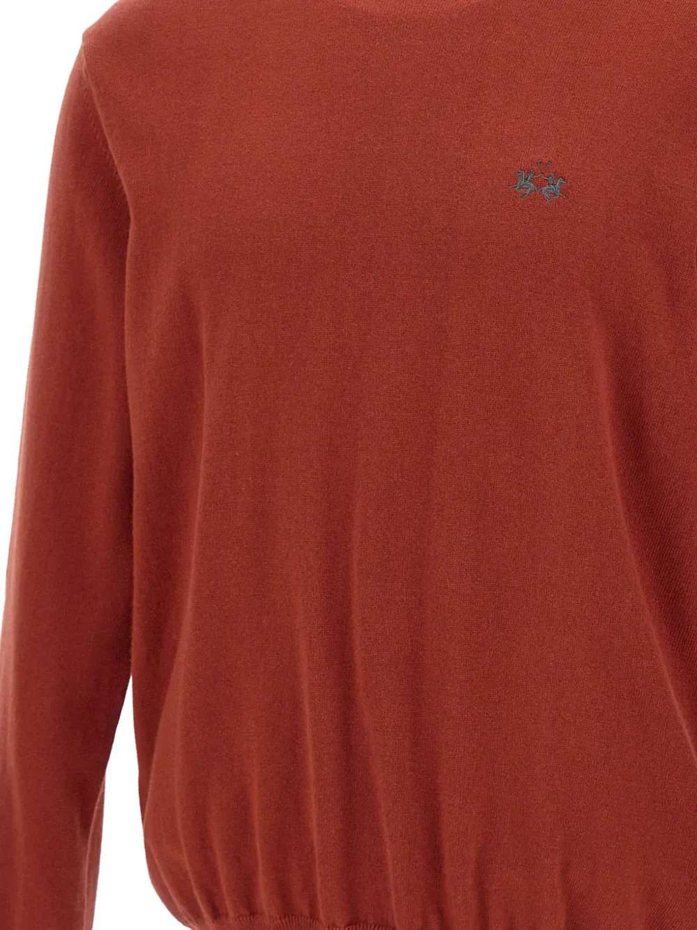 La Martina Embroidered-logo Sweater In Brown