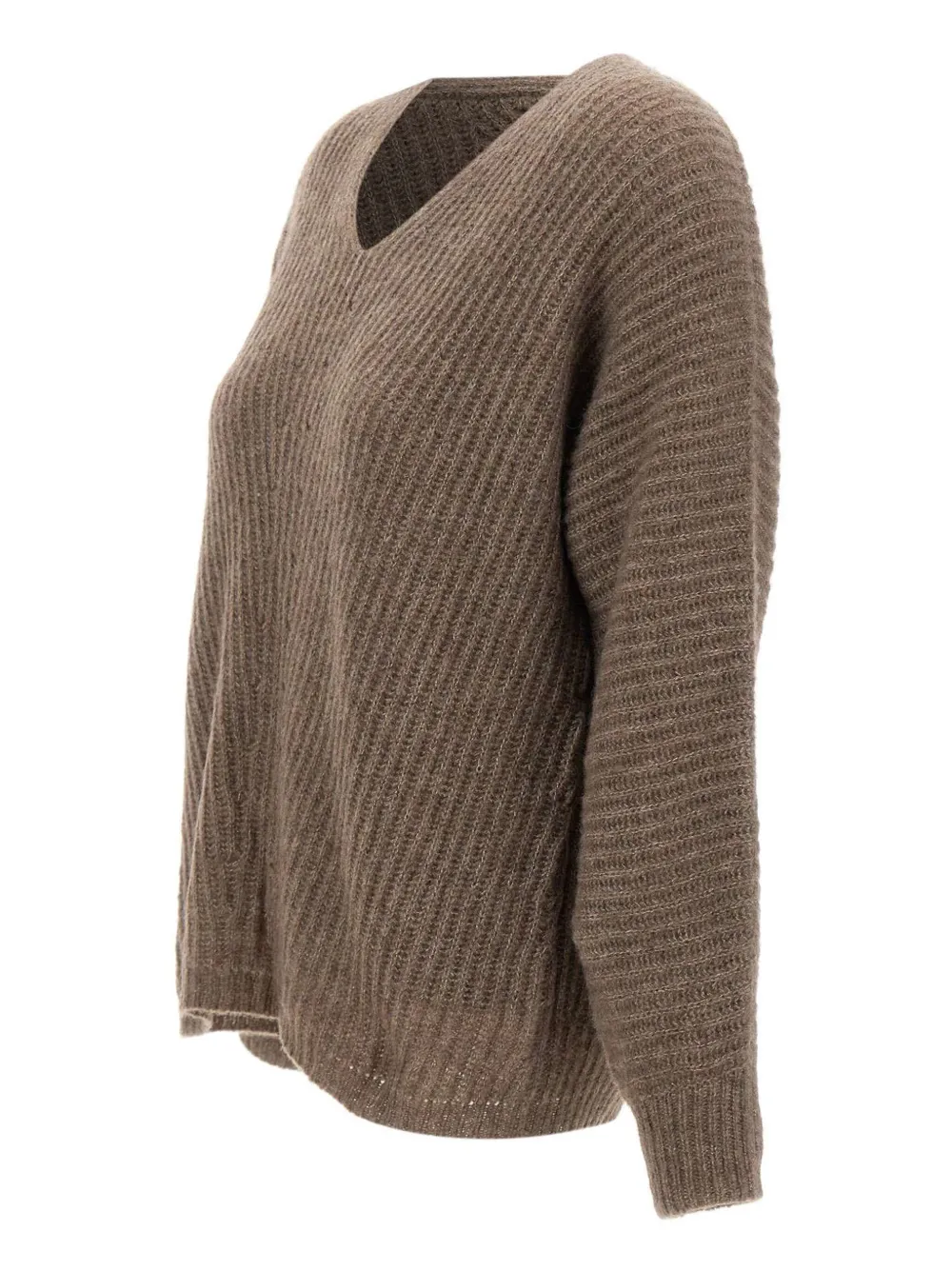 Hemisphere V-neck Sweater In Brown