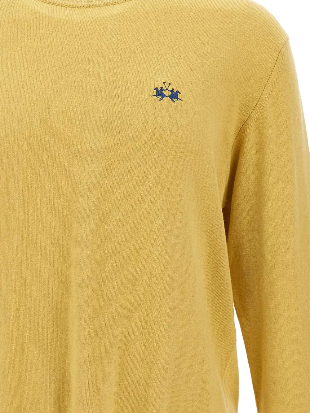 EMBROIDERED-LOGO RIBBED SWEATER