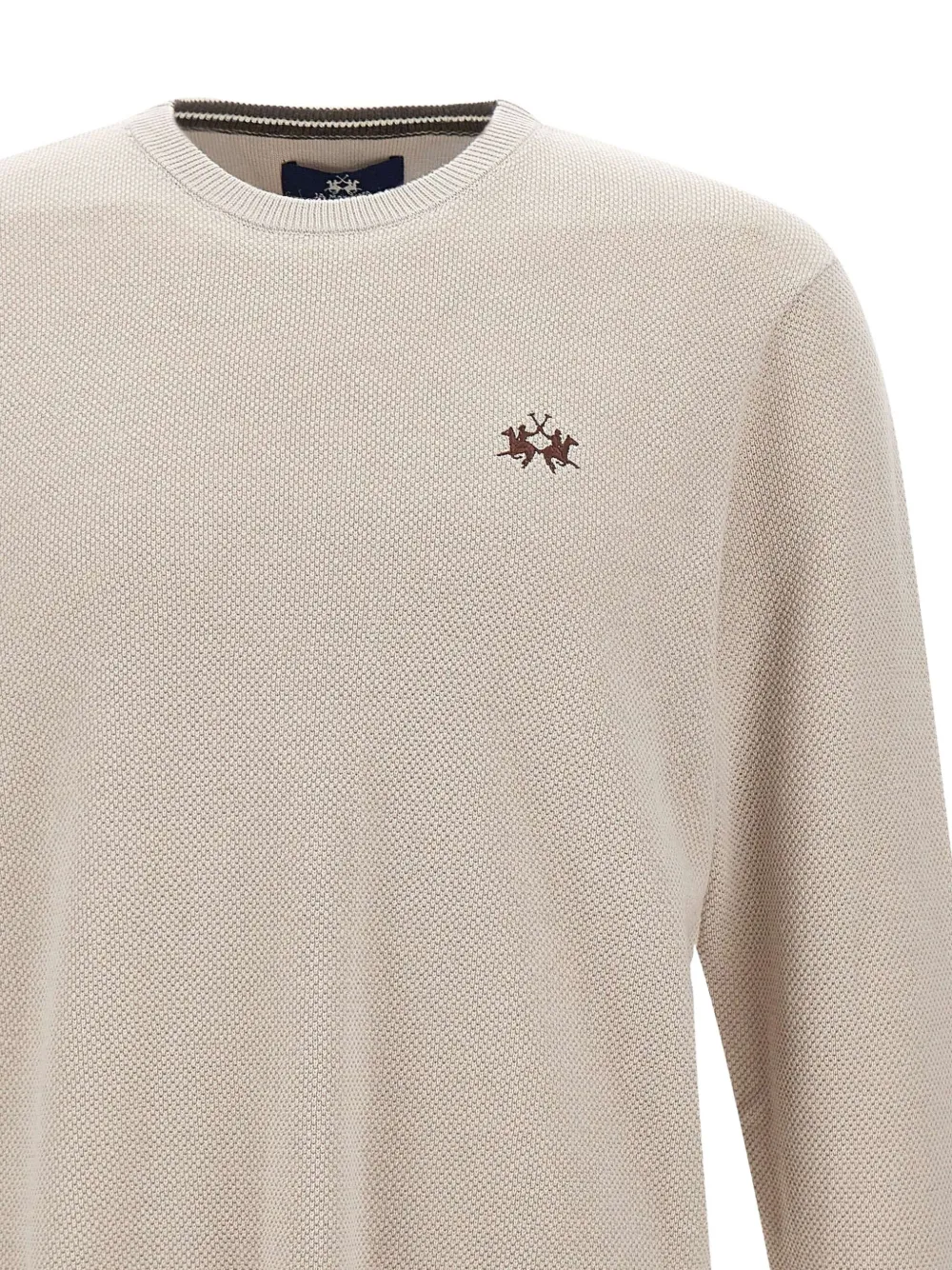 La Martina Trui met geborduurd logo Beige