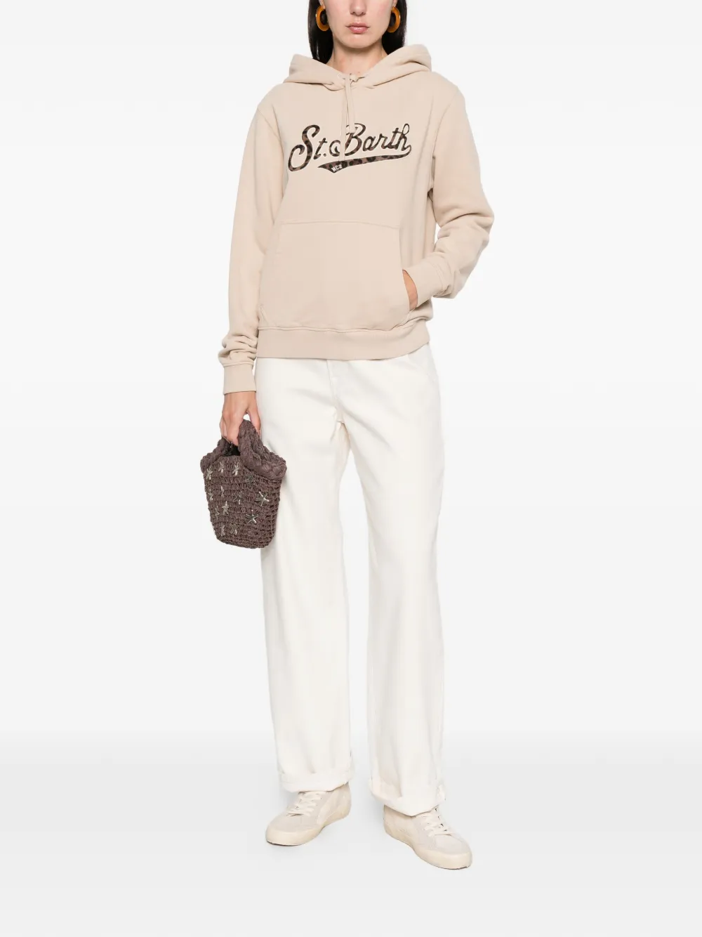 MC2 Saint Barth Virginia logo-detail hoodie - Beige