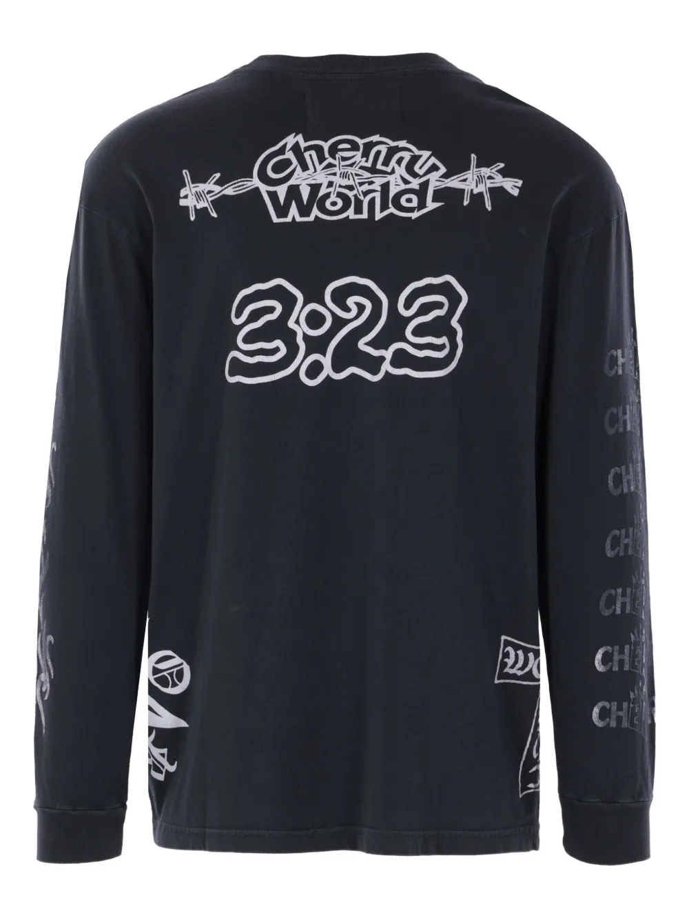 Cherry World Skeleton long-sleeve T-shirt - Zwart