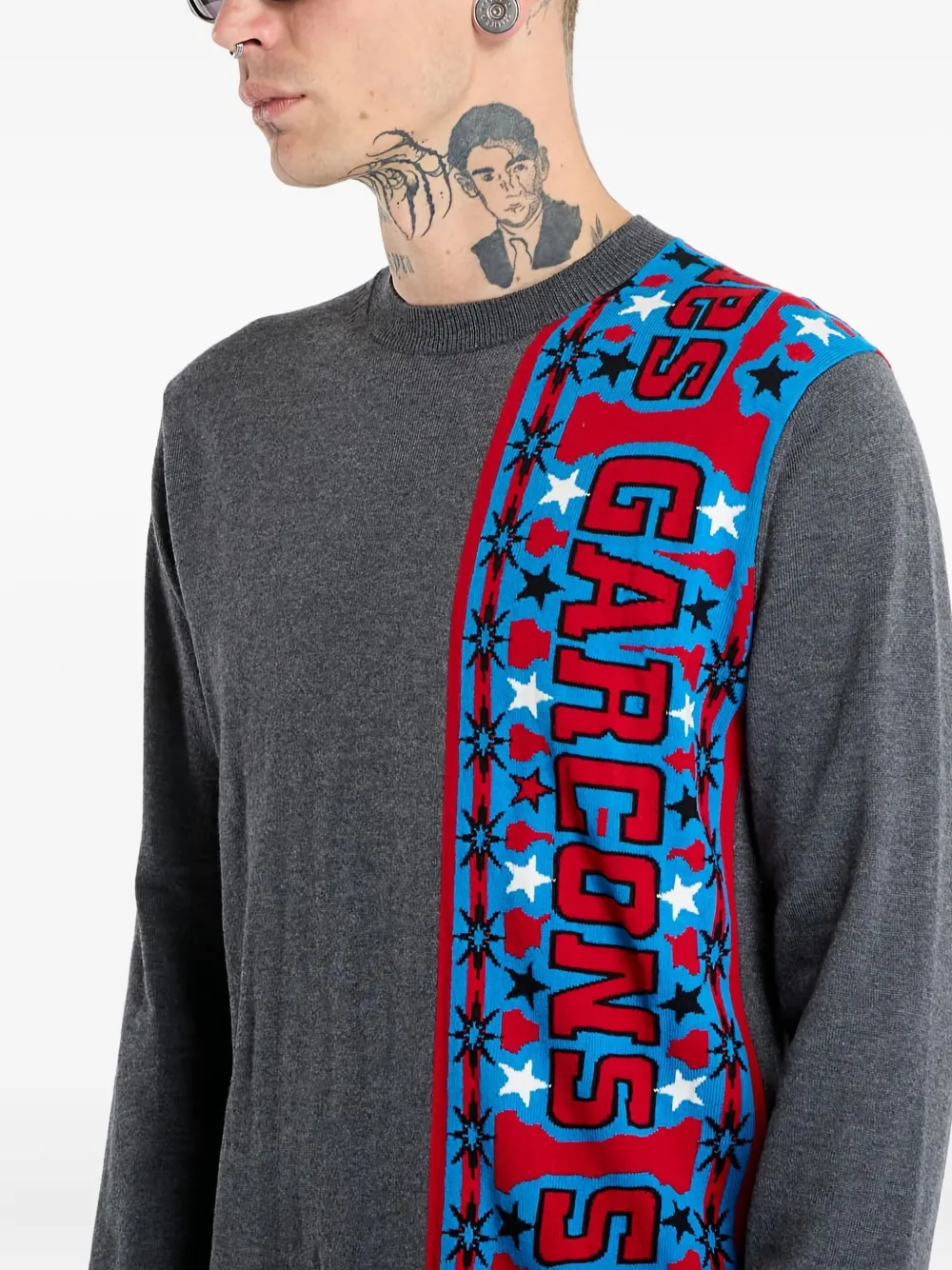 Comme Des Garçons Shirt Top met sjaaldetail Grijs