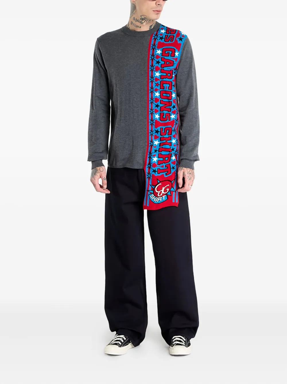 Comme Des Garçons Shirt scarf-detailed top - Grijs