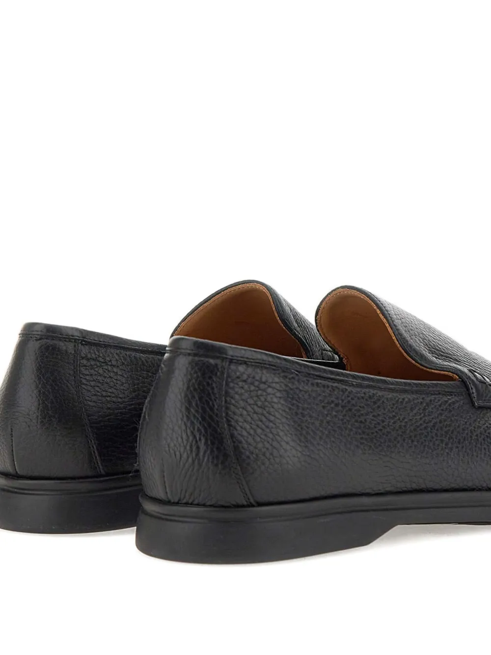 Duca Heritage Lorenzo Plain Leather Loafers In Black