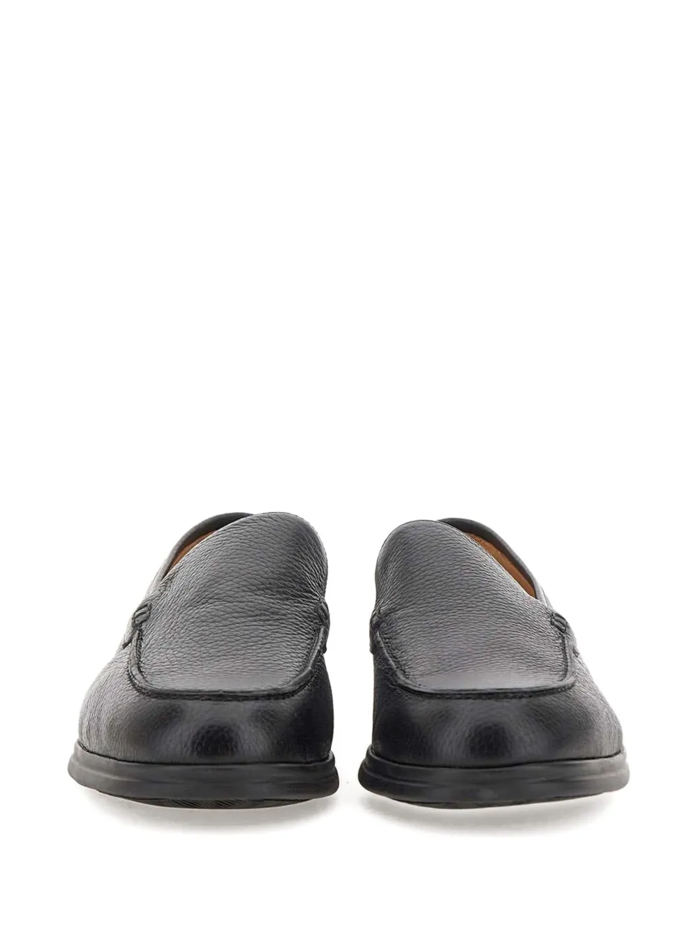 Duca Heritage Lorenzo Plain Leather Loafers In Black
