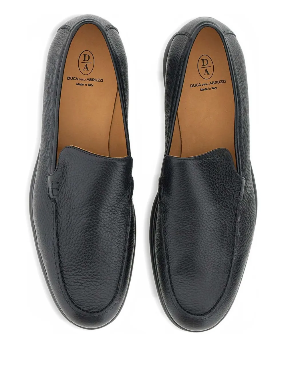 Duca Heritage Lorenzo Plain Leather Loafers In Black