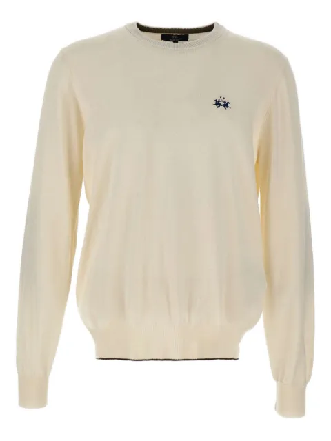 La Martina embroidered elbow patch sweater