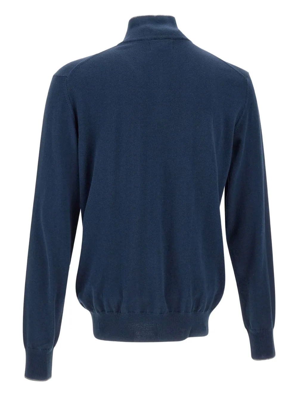 La Martina Zip Embroidered Logo Sweater - Blauw