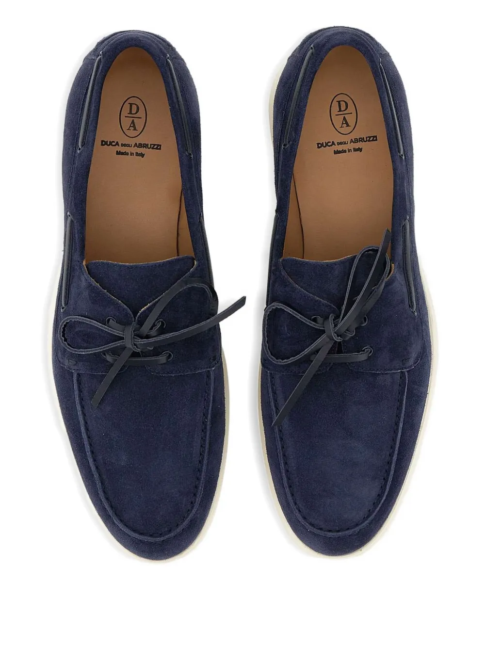 Duca Heritage Lace-up Suede Loafers In Blue