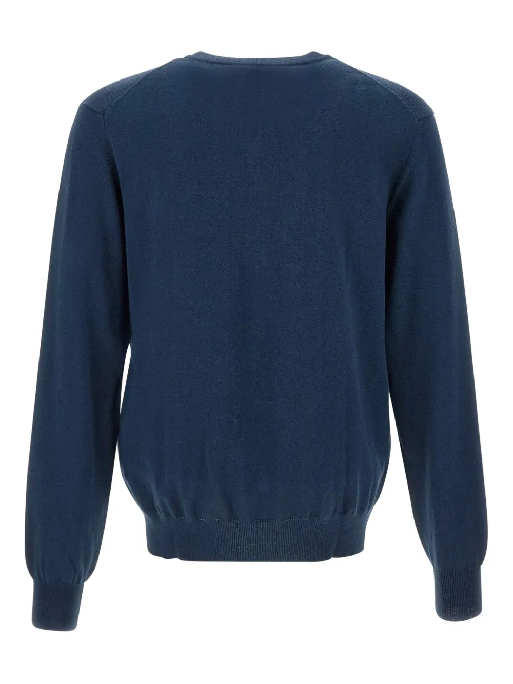 La Martina Trui met geborduurd logo en V-hals Blauw