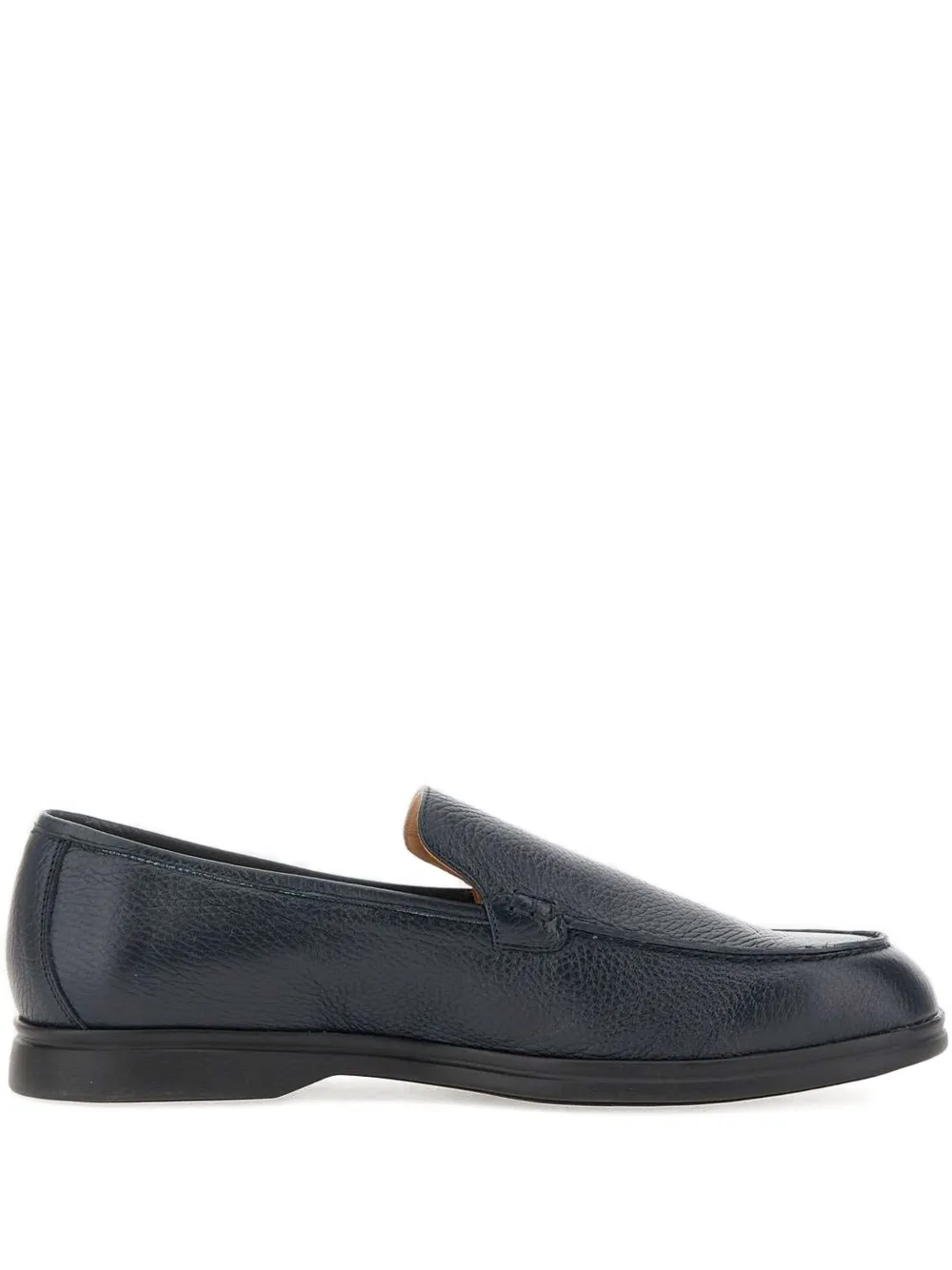 Duca Heritage Lorenzo Plain Leather Loafers In Blue