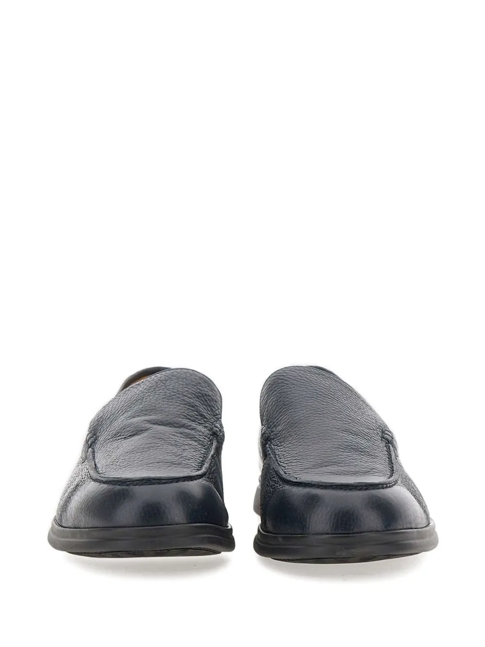 Duca Heritage Lorenzo Plain Leather Loafers In Blue