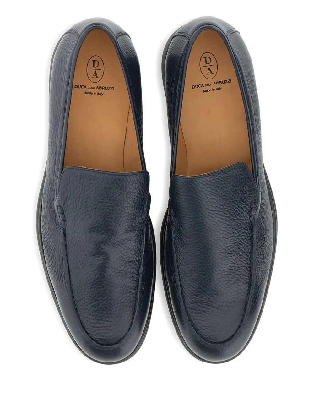 Duca Heritage Lorenzo Plain Leather Loafers In Blue