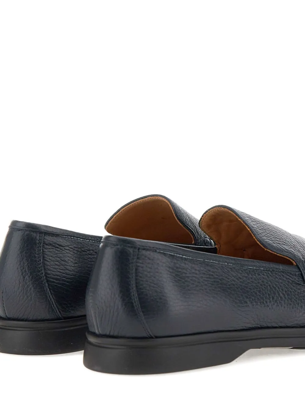 Duca Heritage Lorenzo Plain Leather Loafers In Blue