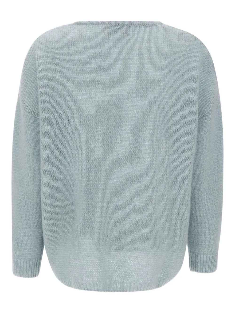 Hemisphere V-neck Ribbed Jumper In Blue