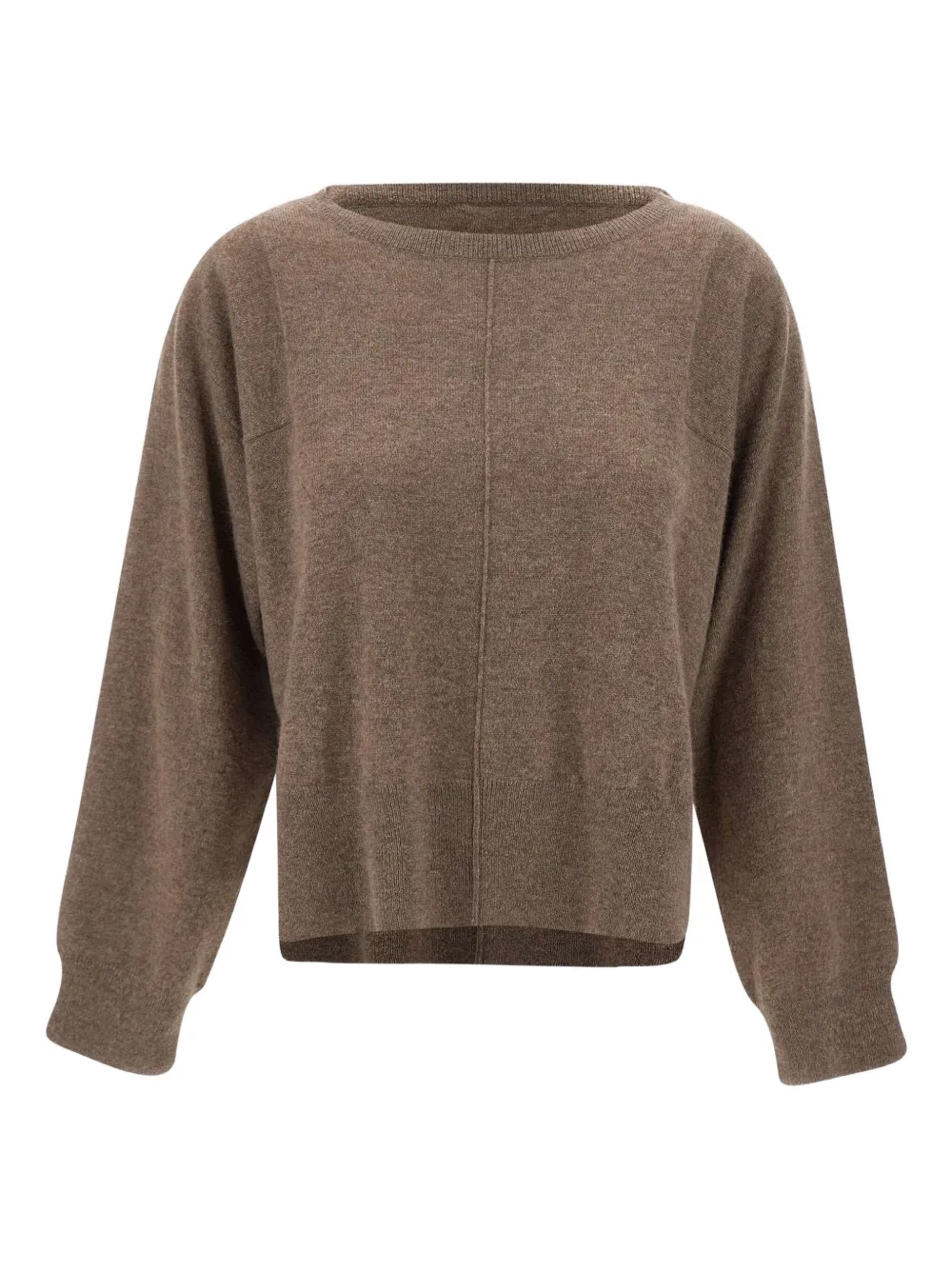 Not Shy Cashmere Asymmetric Panelled Sweater In Brown