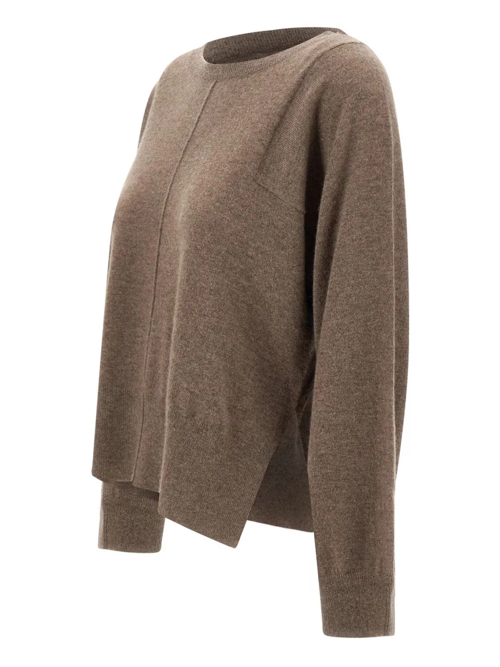 Not Shy Cashmere Asymmetric Panelled Sweater In Brown