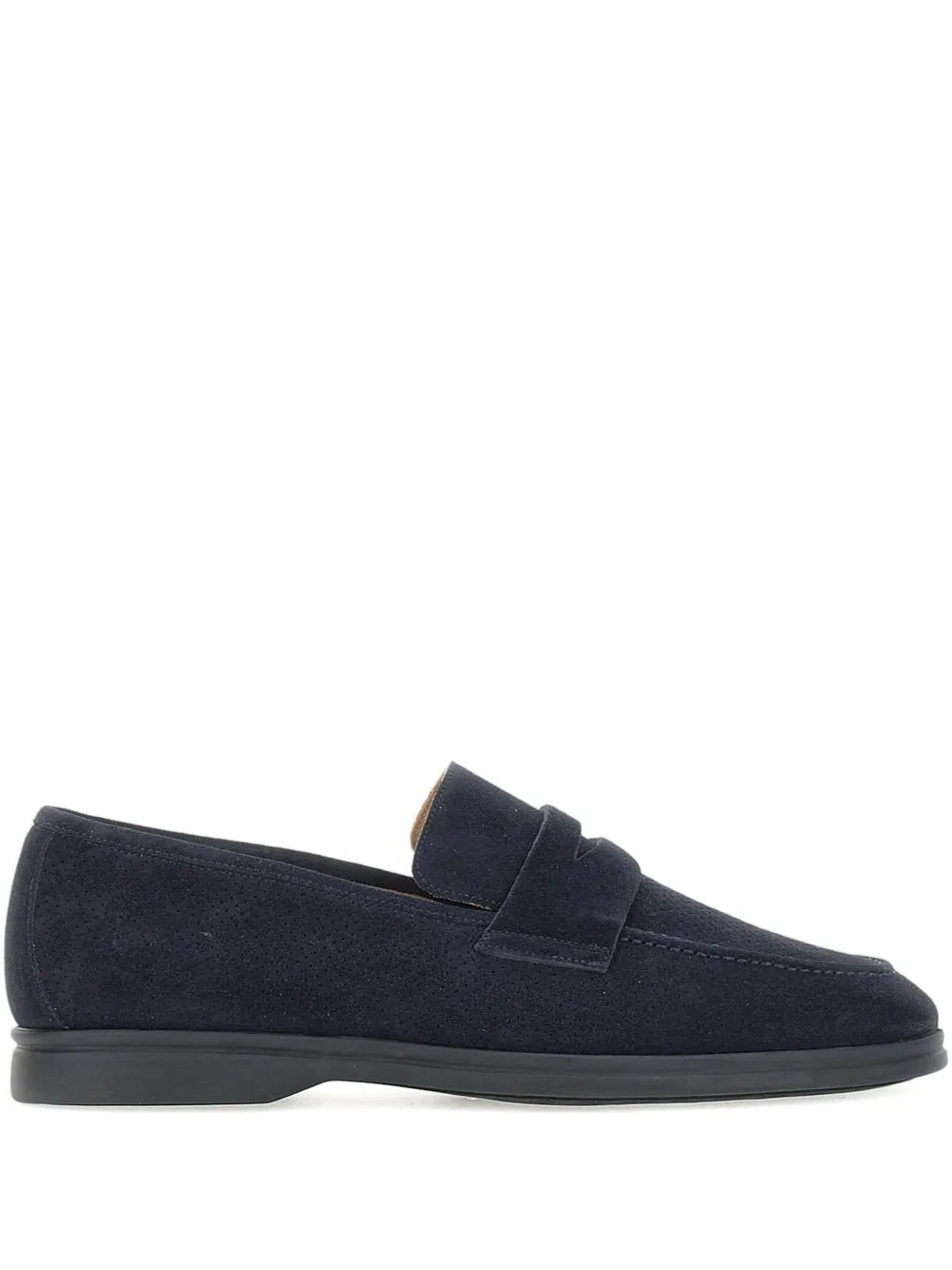 Duca Heritage Piero1 Suede Loafers In Blue