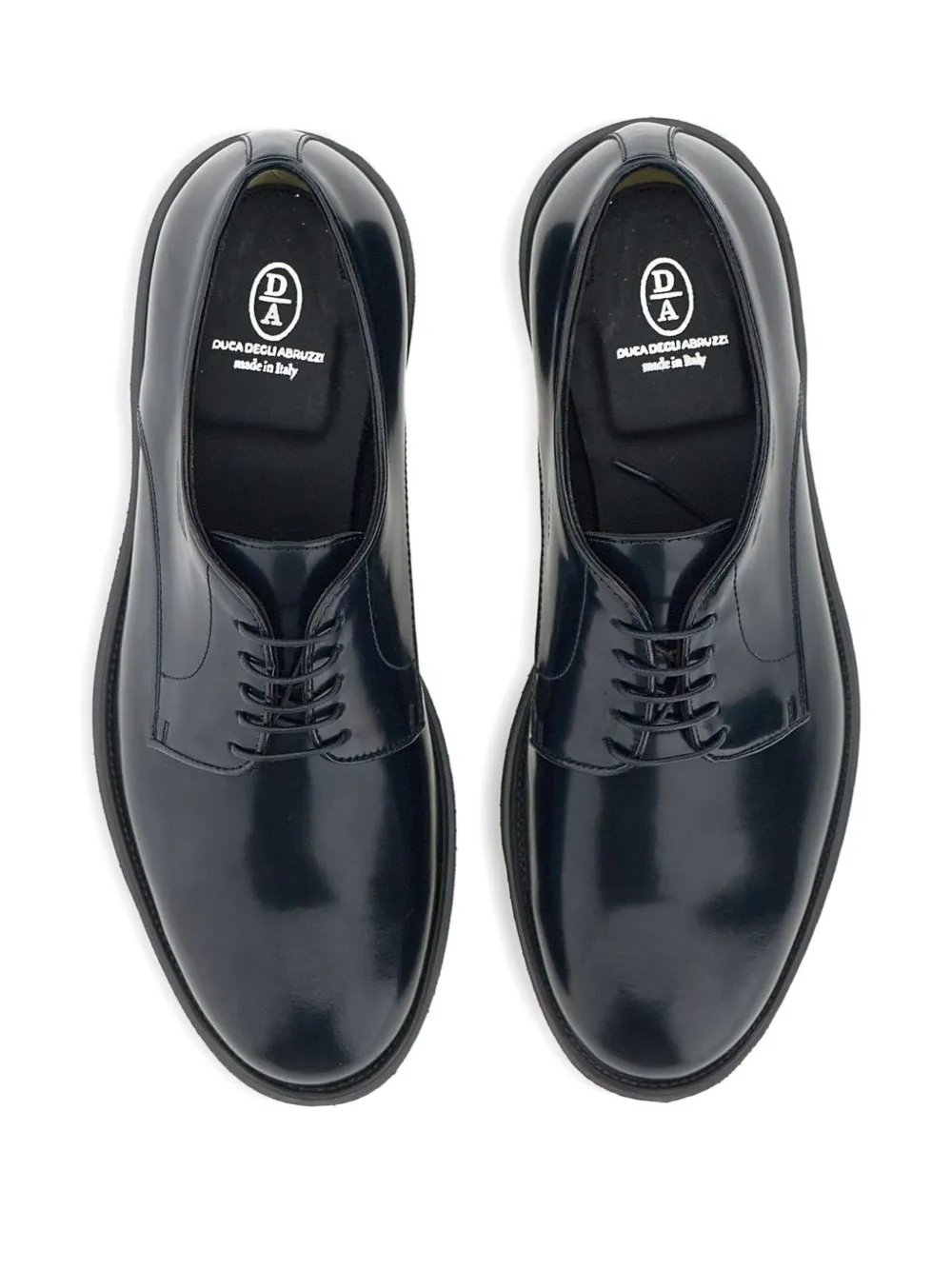 Duca Heritage Lace-up Leather Derby Shoes In Blue