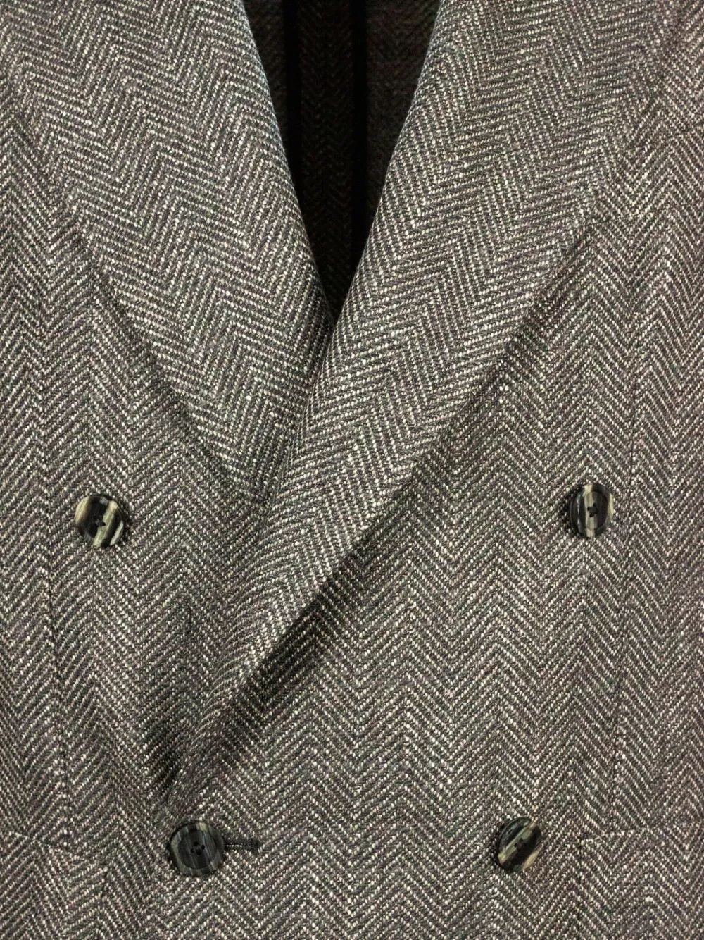 Tagliatore Double-breasted Herringbone-patterned Blazer In Gray