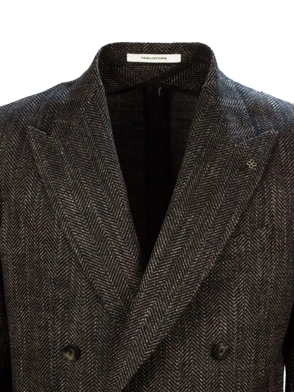 Tagliatore Blazer met dubbele rij knopen en visgraatpatroon Bruin