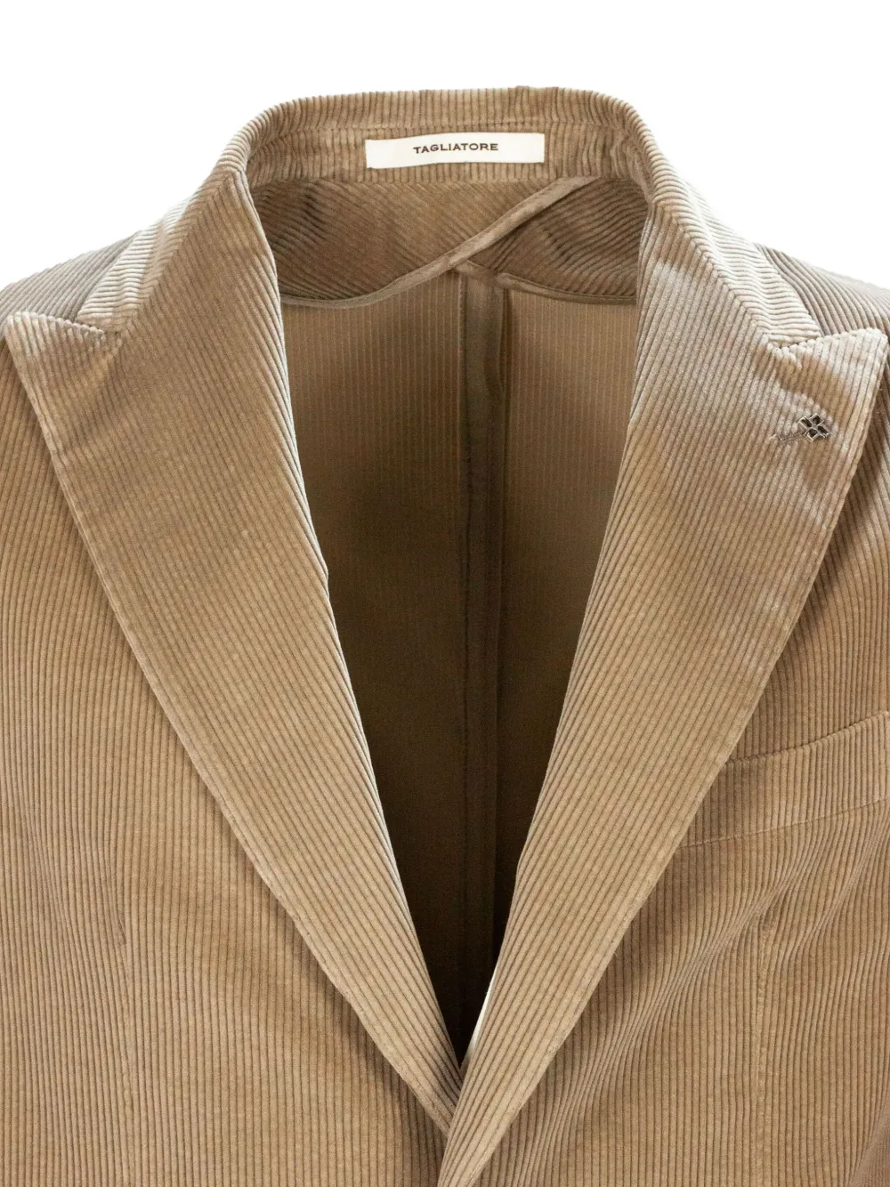 Tagliatore Blazer met puntige revers en geribbelde textuur Beige
