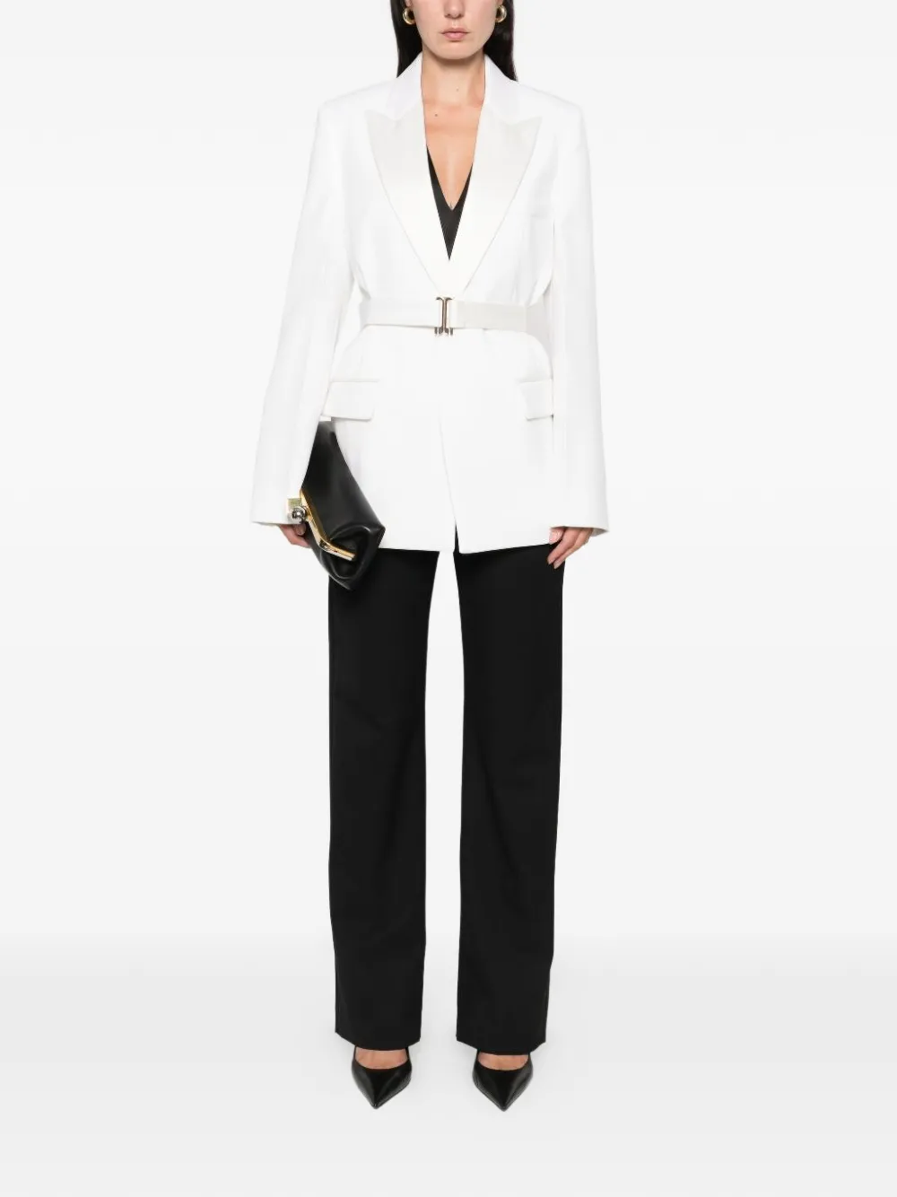 Victoria Beckham Peak-lapels Blazer In White