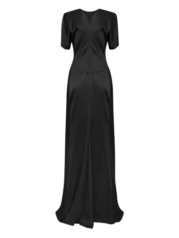 victoria beckham ruched dress Ruched satin-crepe midi dress - blush
