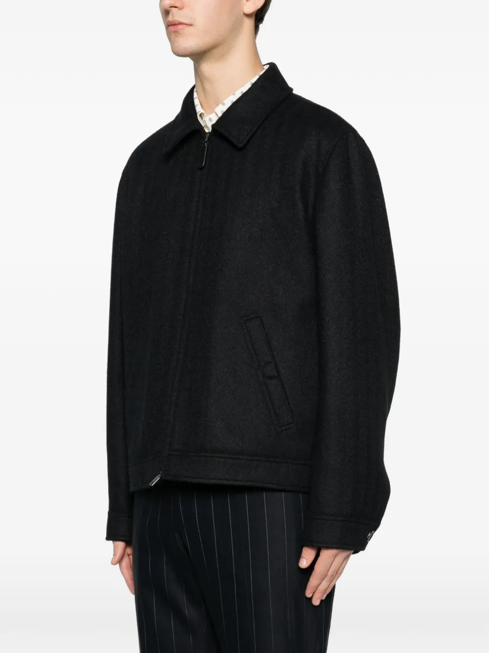  Brioni Zip-up Jacket - Black 