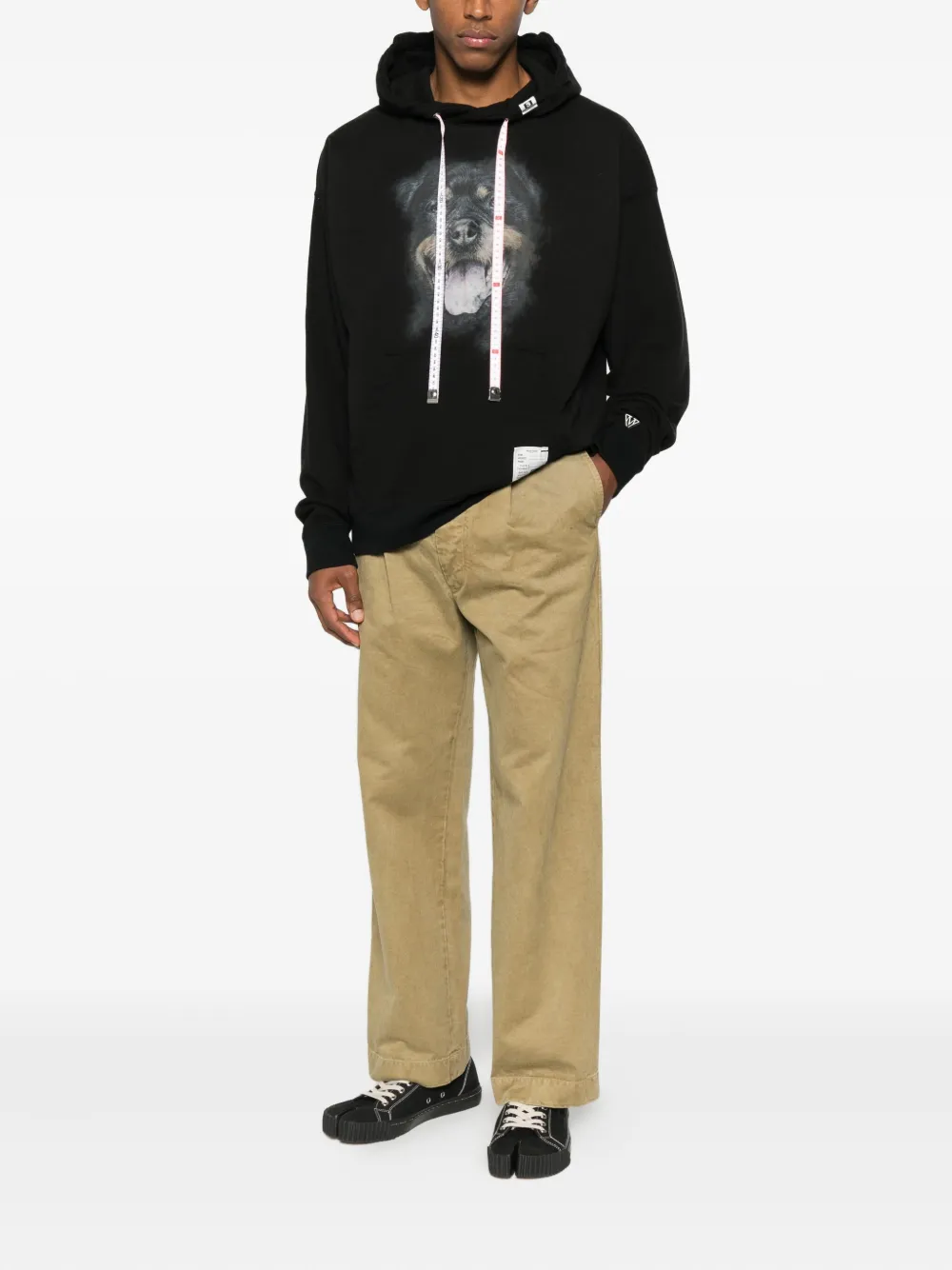 Maison MIHARA YASUHIRO Hoodie met hondenprint Zwart