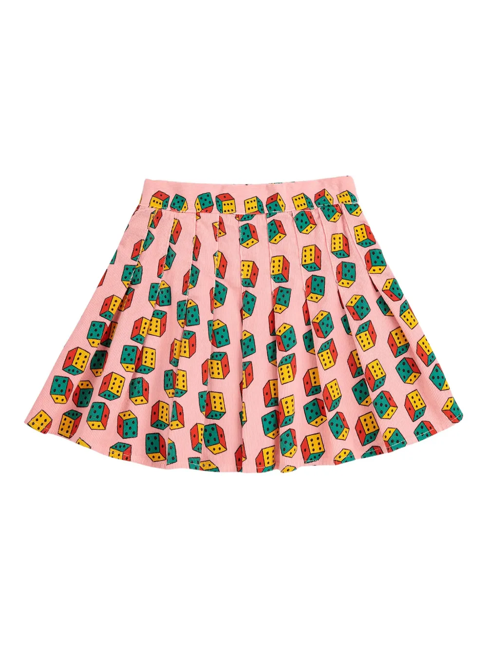 Bobo Choses Dice-print Corduroy Skirt In Pink