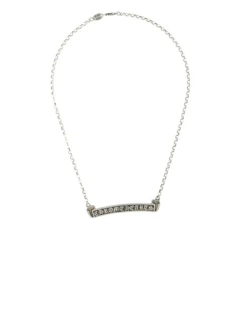 Chrome Hearts scroll-label chain necklace