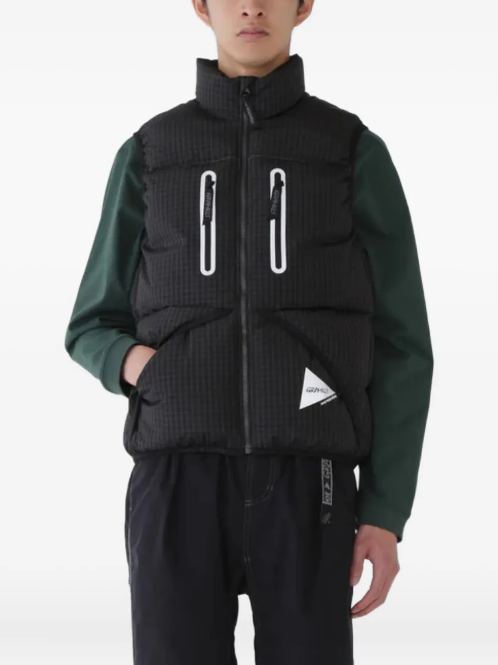 and Wander Gewatteerde bodywarmer met gingham-ruit Grijs