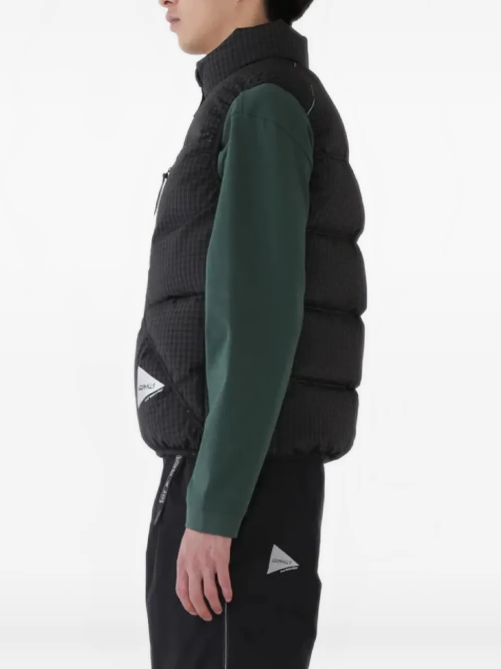 and Wander Gewatteerde bodywarmer met gingham-ruit Grijs