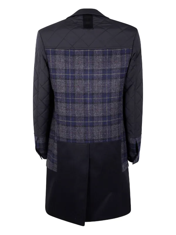 Junya Watanabe MAN Quilted Check Coat | Blue | FARFETCH