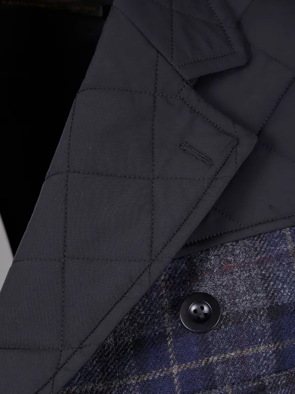 Junya Watanabe MAN Quilted Check Coat | Blue | FARFETCH