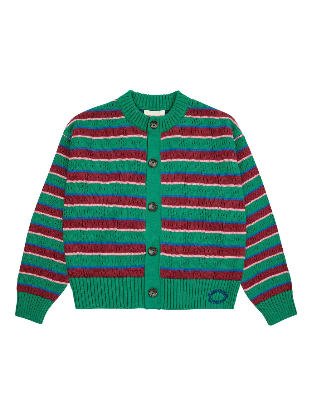 Bobo Choses Cardigan Tic Tac Toe a righe - Verde