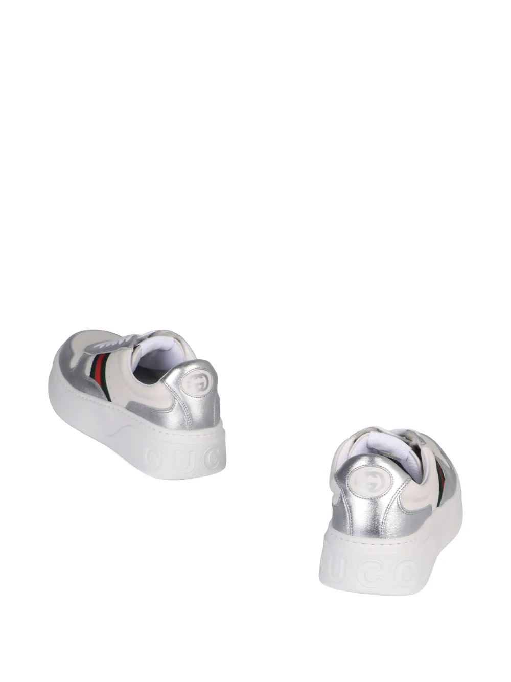 Gucci Logo-lettering Leather Sneakers In White