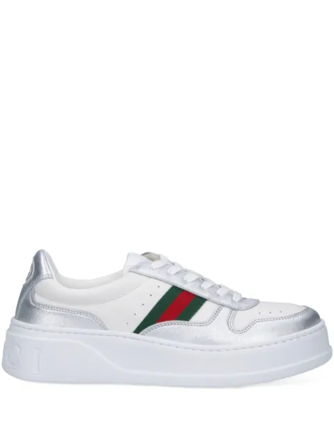 Gucci logo-lettering leather sneakers